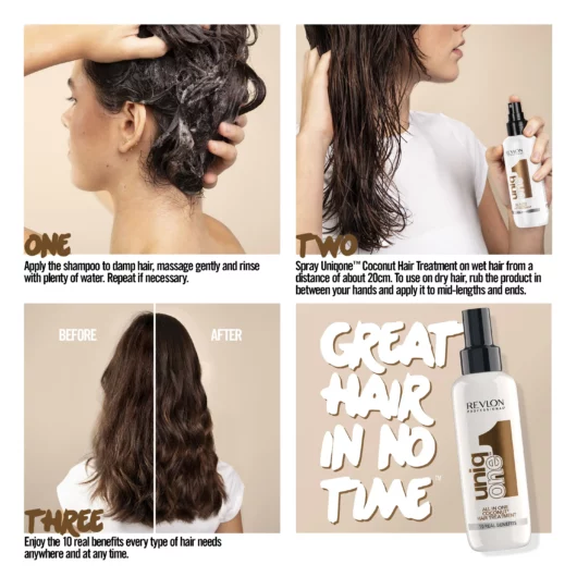 How to use Uniqone Hair Treatment Coconut Fragrance