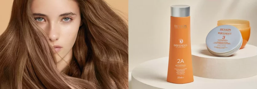 A woman’s hair that has been treated with Eksperience™ Reconstruct