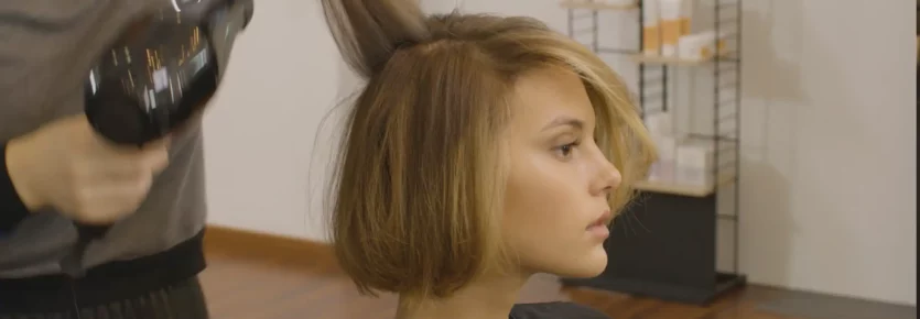 A woman with short hair