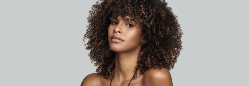 Long brown hair with blonde highlights